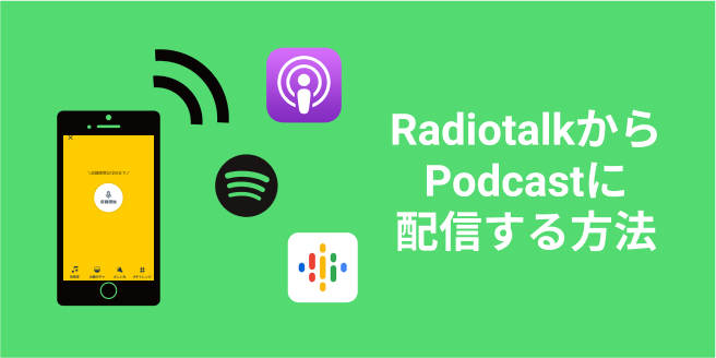 ポッドキャストに簡単に配信する方法 Apple Podcasts Google Podcast Spotify Amazon Music Radiotalk Radiotalk ラジオトーク