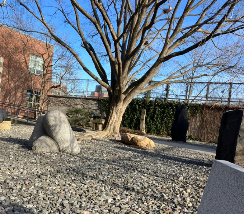 2. at isamu Noguchi museum outside garden 