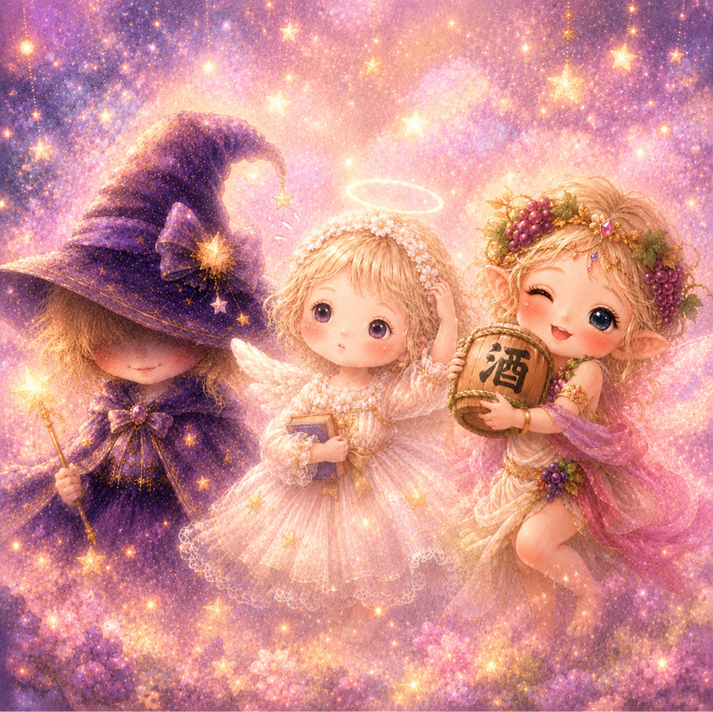 願いの悪魔・おっちょこちょい天使・酔っ払い女神🍇大集合