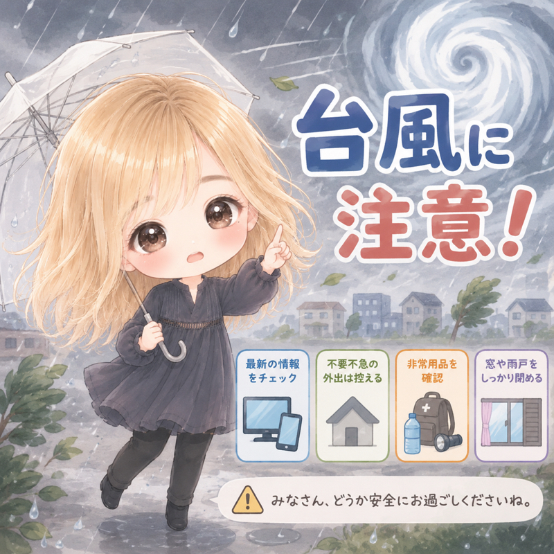 皆様台風大丈夫でしょうか？