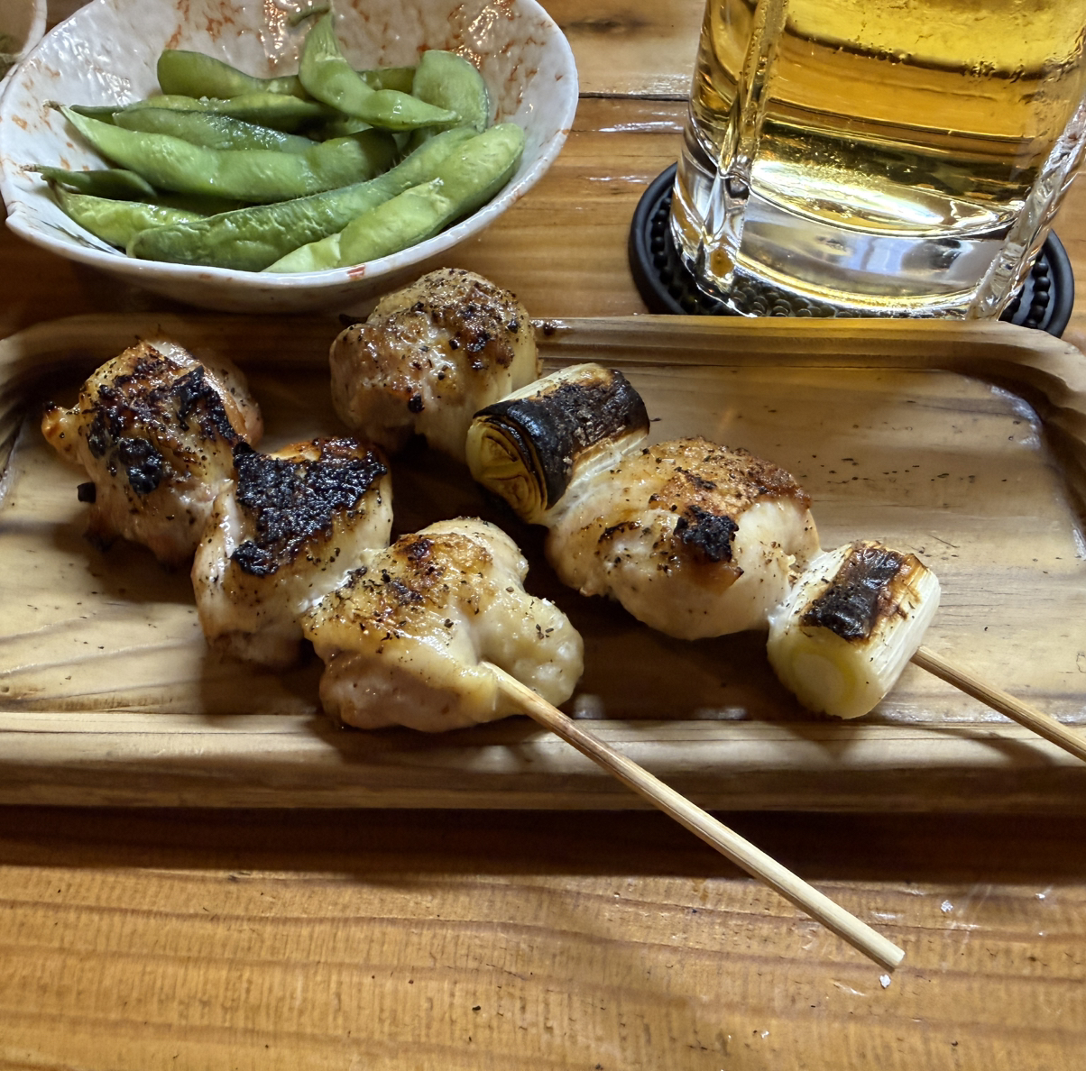 焼き鳥とレモンサワー。