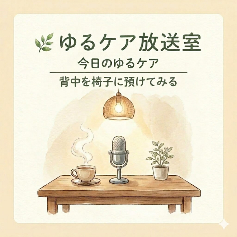 今日のゆるケア🍀背中を椅子に預けてみる