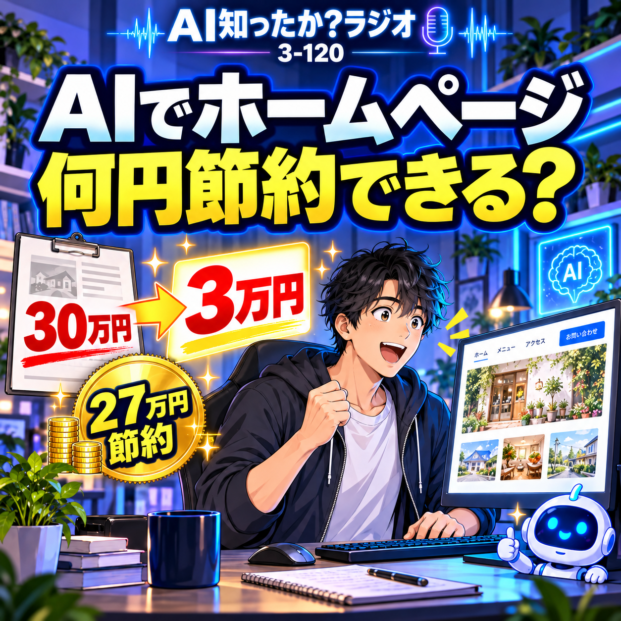 AIでホームページを作ると何円節約できる？S3-120