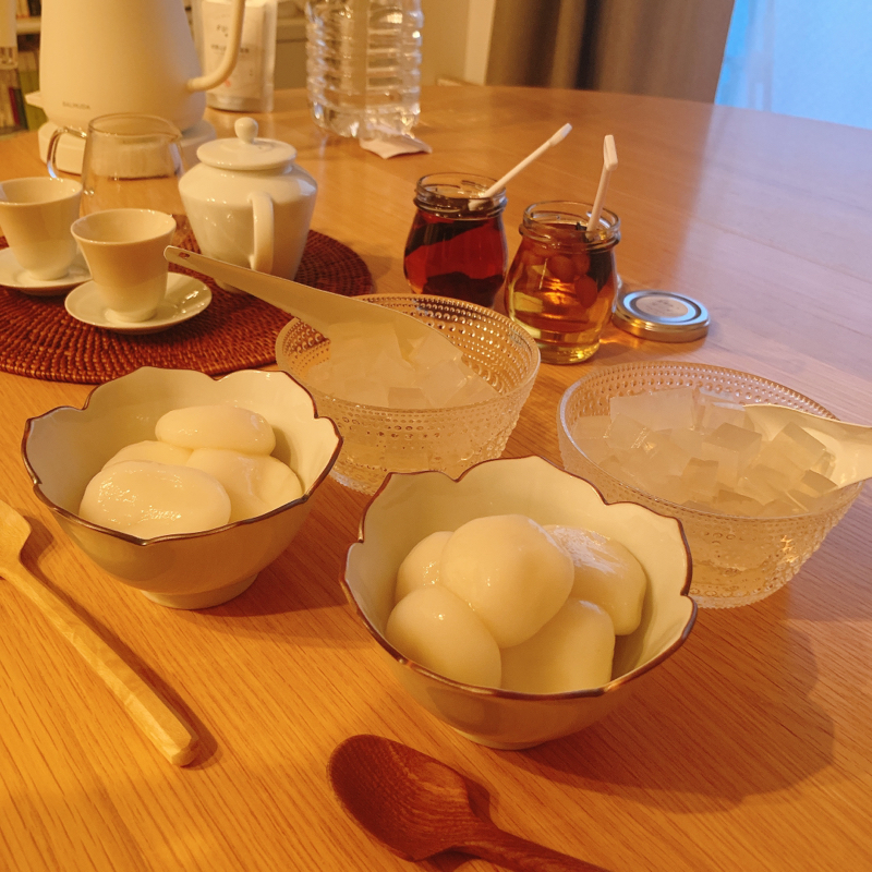 「胃が合う」お茶会(29)豆蜜！白玉！寒天！