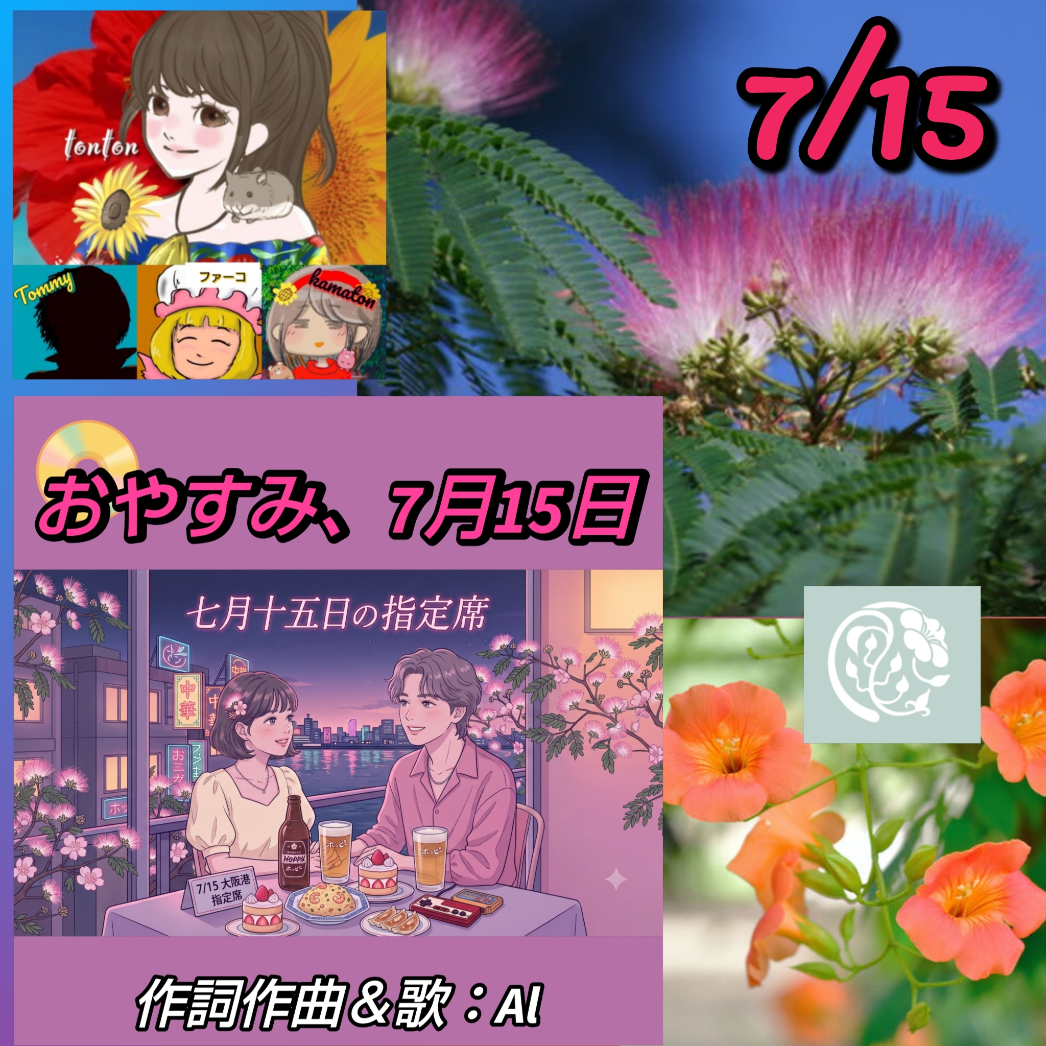 1884 🟨📀『おやすみ、7月15日〜ペールモーベットの指定席』7月14日のHappyTimeにありがとぅん❣️