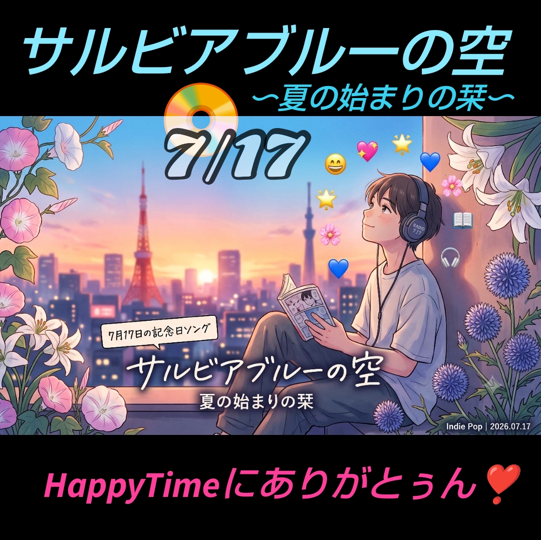 1886 📆💿東京と『サルビアブルーの空』／7月17日のHappyTimeにありがとぅん