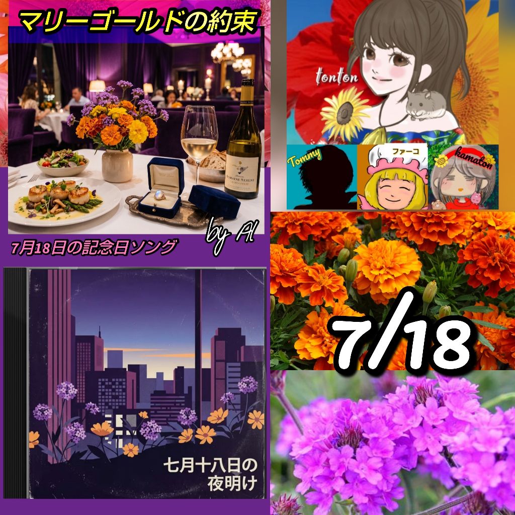 1887 📀【マリーゴールドの約束】＆【七月十三の夜明け】7月18日の記念日ソング❣️