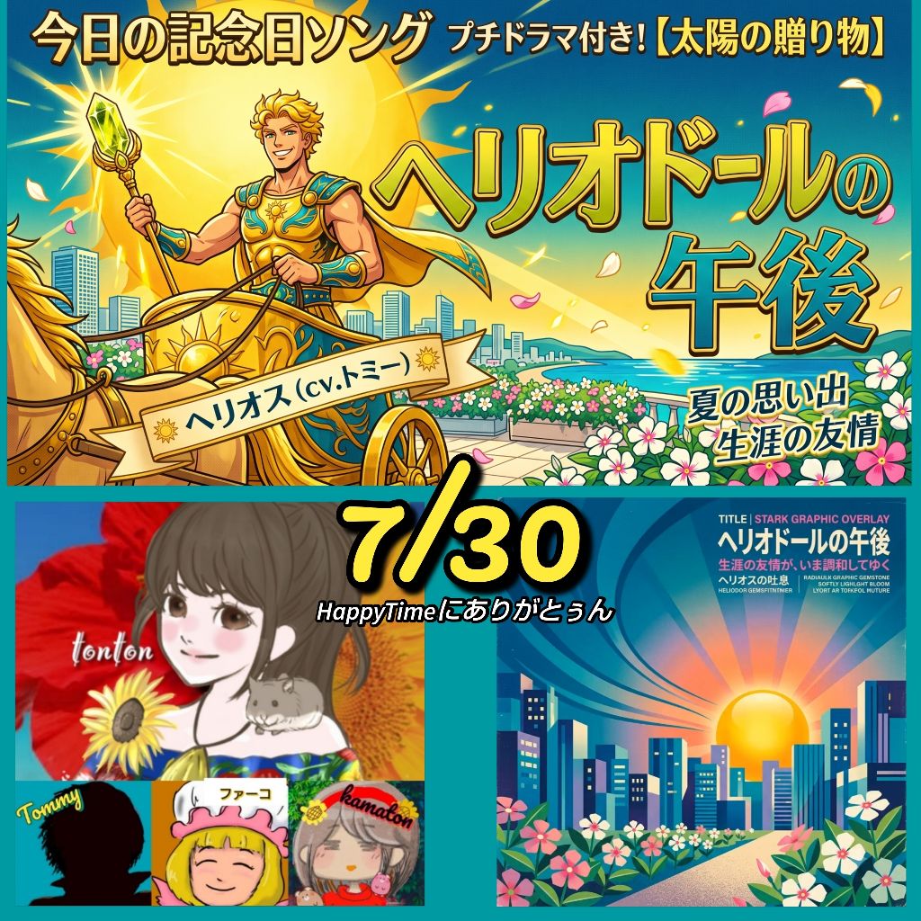 1903📀トミーが太陽神に⁉️☀️プチドラマ付き記念日ソング『ヘリオドールの午後』／1人4役ラジオ