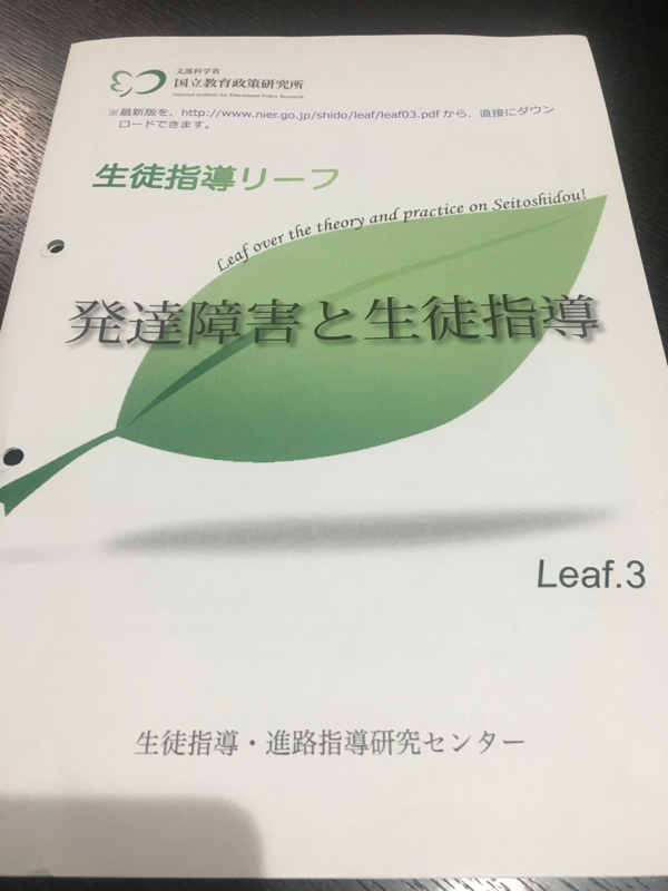 発達障害と生徒指導　国立教育政策研究所　生徒指導リーフ③