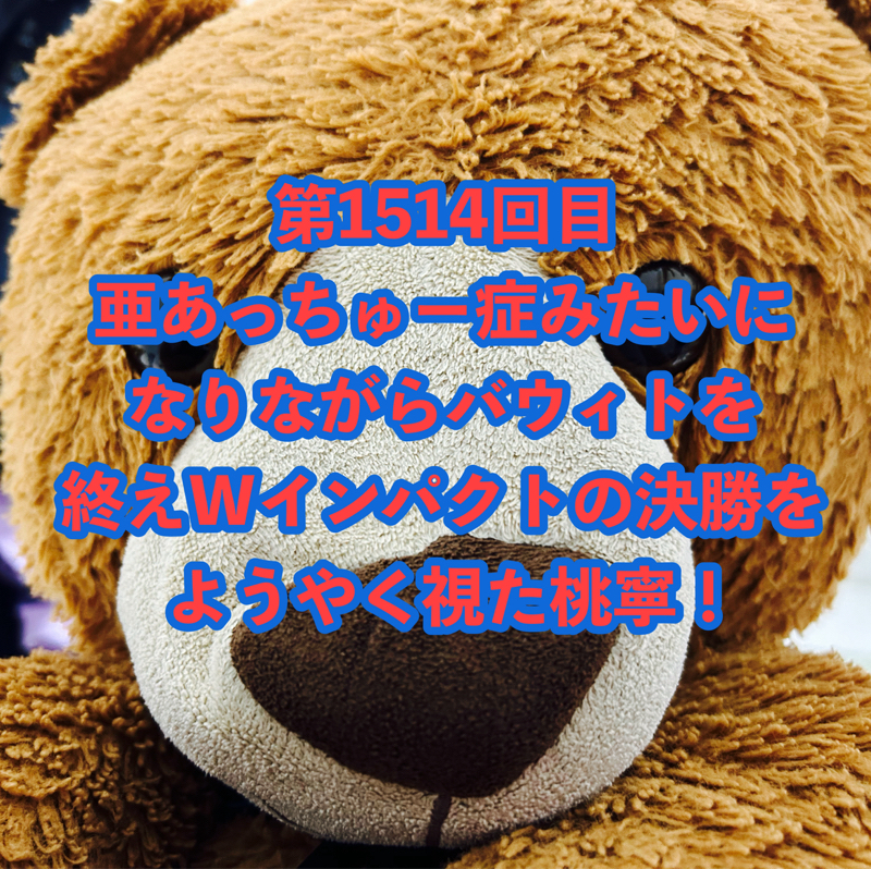 第1514回目 亜あっちゅー症みたいになりながらバウィトを終えWインパクトの決勝をようやく視た桃寧!