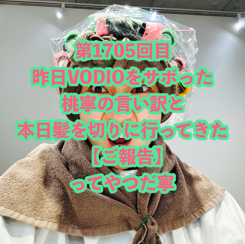 第1705回目 昨日VODIOをサボった桃寧の言い訳と本日髪を切りに行ってきた【ご報告】ってやつだ寧