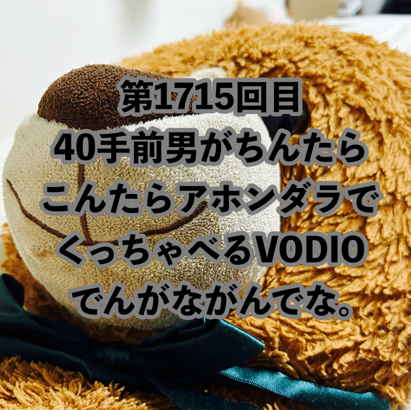 第1715回目 40手前男がちんたらこんたらアホンダラでくっちゃべるVODIOでんがながんでな。