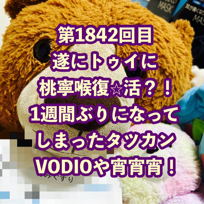 第1842回目 遂にトゥイに桃寧喉復⭐︎活？！1週間ぶりになってしまったタツカンVODIOや宵宵宵！