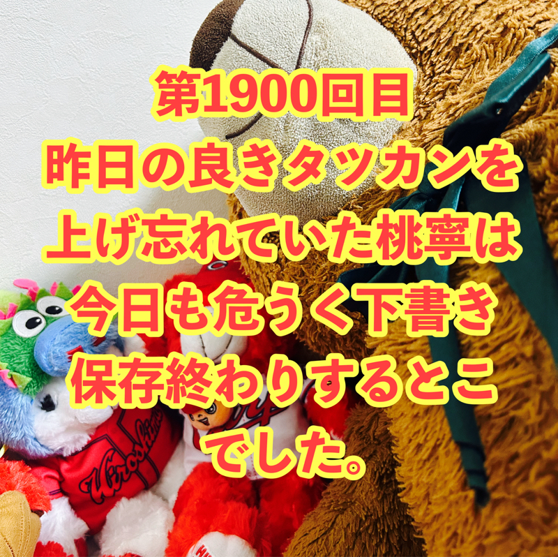 第1900回目 昨日の良きタツカンを上げ忘れていた桃寧は今日も危うく下書き保存終わりするとこでした。