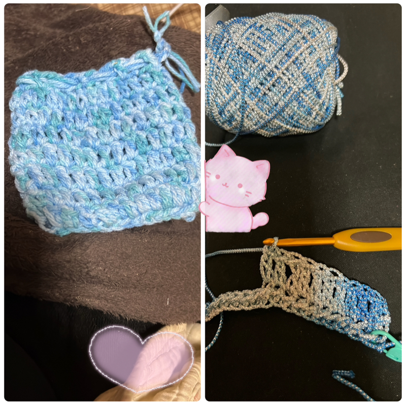 巾着作ってる。