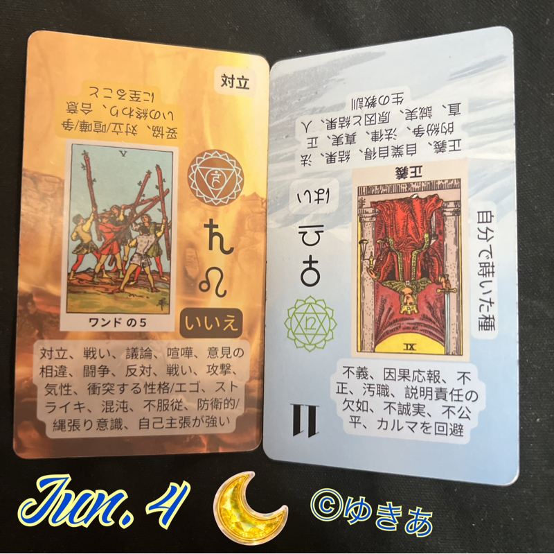 今夜のカード　対立が見受けられます。