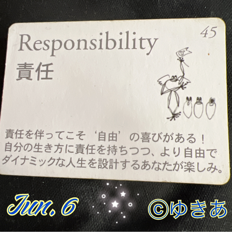 本日のカエル🐸カード　責任