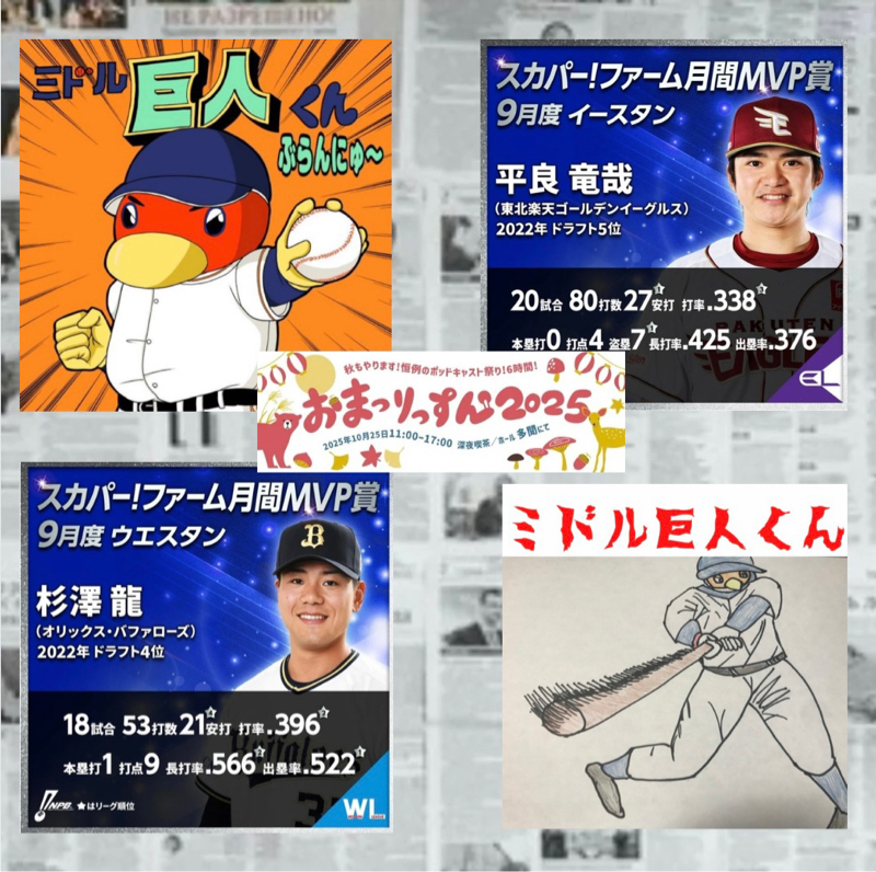 2025.10.20 【スカパー!ファーム月間MVP賞 9月度】
