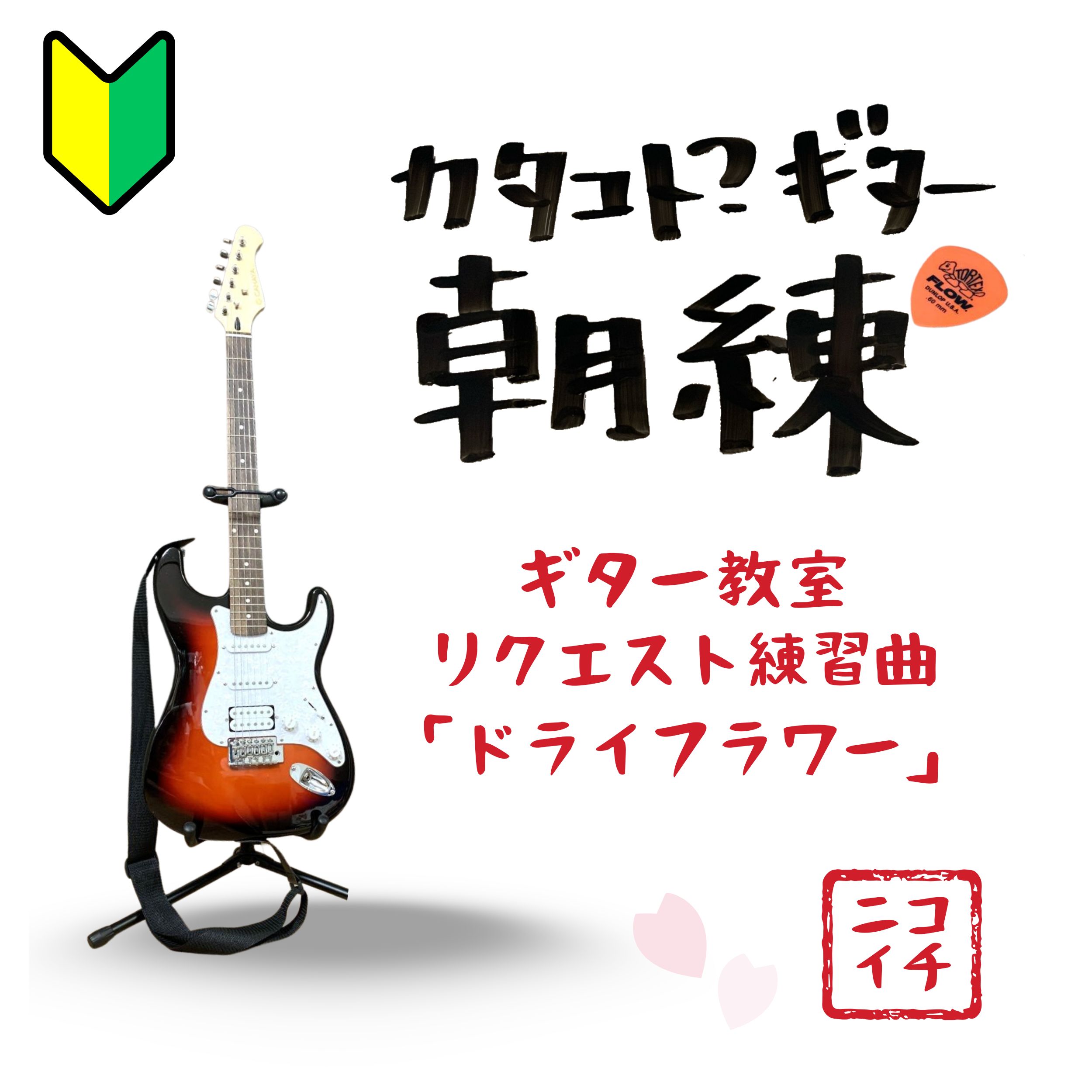 カタコトギター朝練「ドライフラワー」タタターンを練習練習…