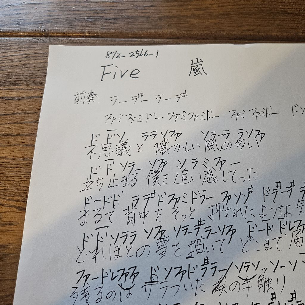 第1559回　Fiveの練習始めました