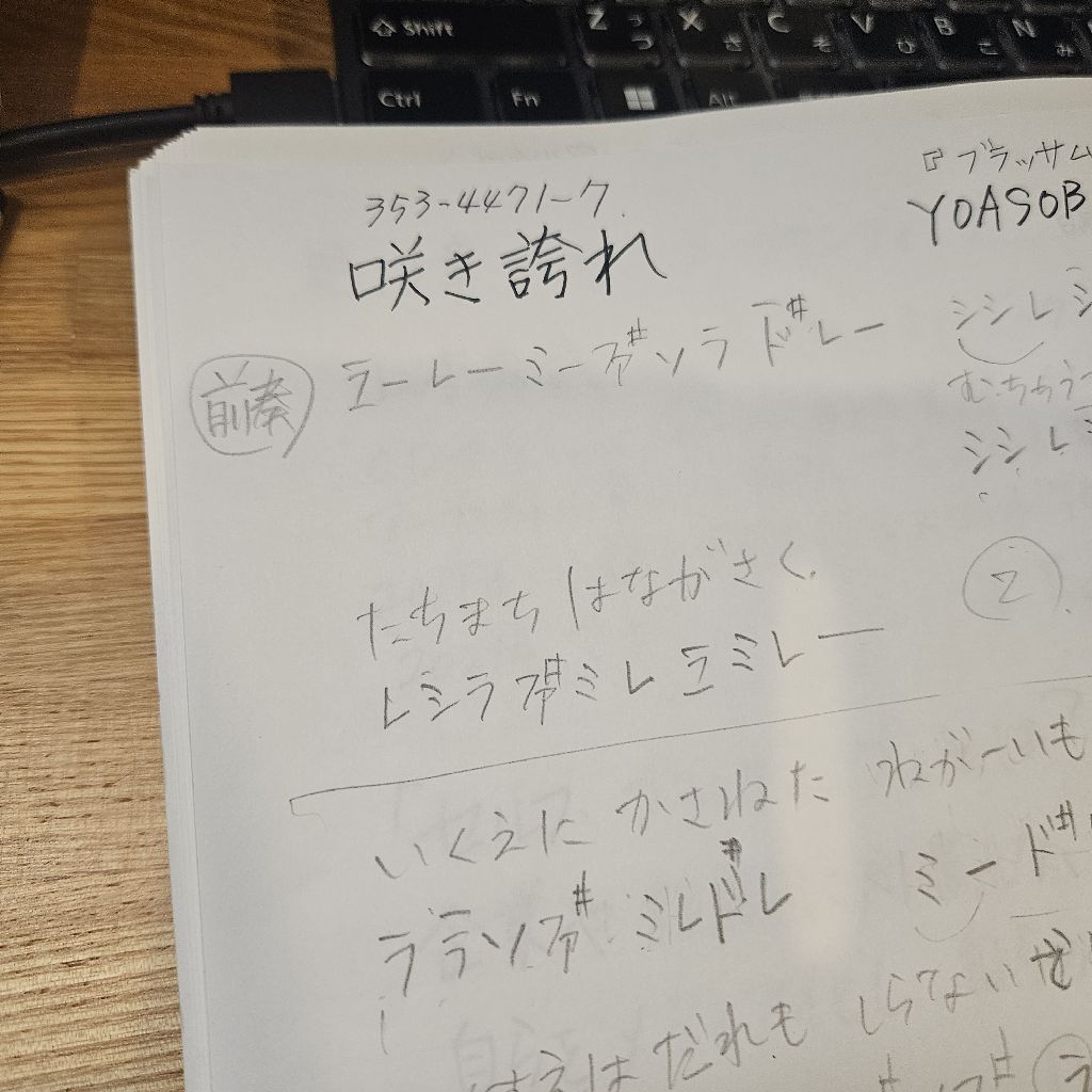 今日は、朝ドラの主題歌｢咲き誇れ｣をミミコピしました