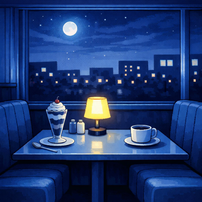 深夜のファミレスで、思考を巡らせる。