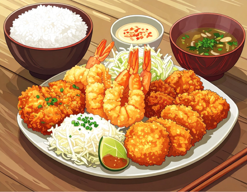 アナリティクスとミックスフライ定食