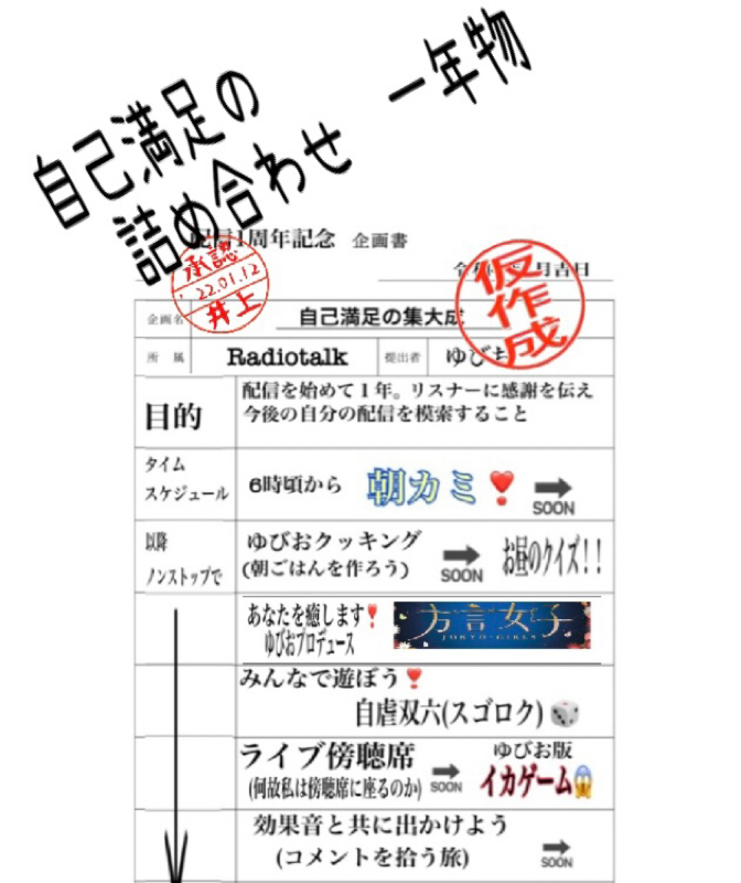 初の長時間配信！自己満足の詰め合わせ　一年物⭐️のお知らせ from Radiotalk episode artwork