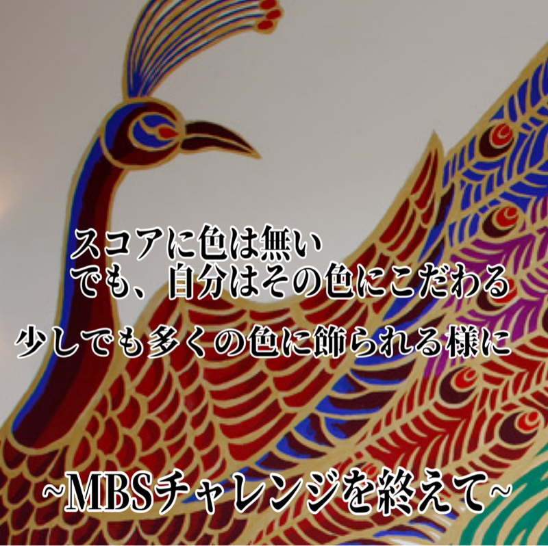 ~MBSチャレンジを終えて~   スコアを彩る色について