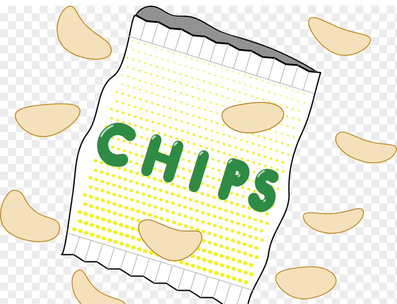 モノクロのポテトチップス…