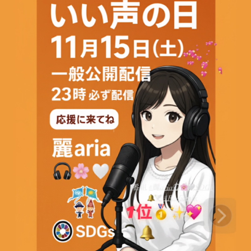 11月15日の「良い声の日」🎧✨イベント第1位 🥇✨友よ　感謝💖