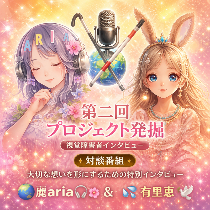 第二回✨🦯プロジェクト発掘｜視覚障害者インタビュー対談番組　GW期間中❣️