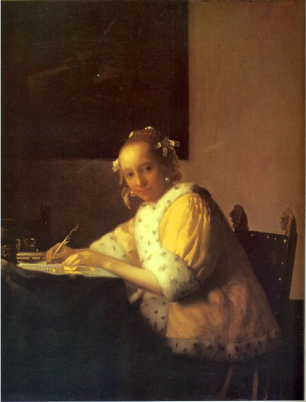 フェルメール第10回手紙を書く女