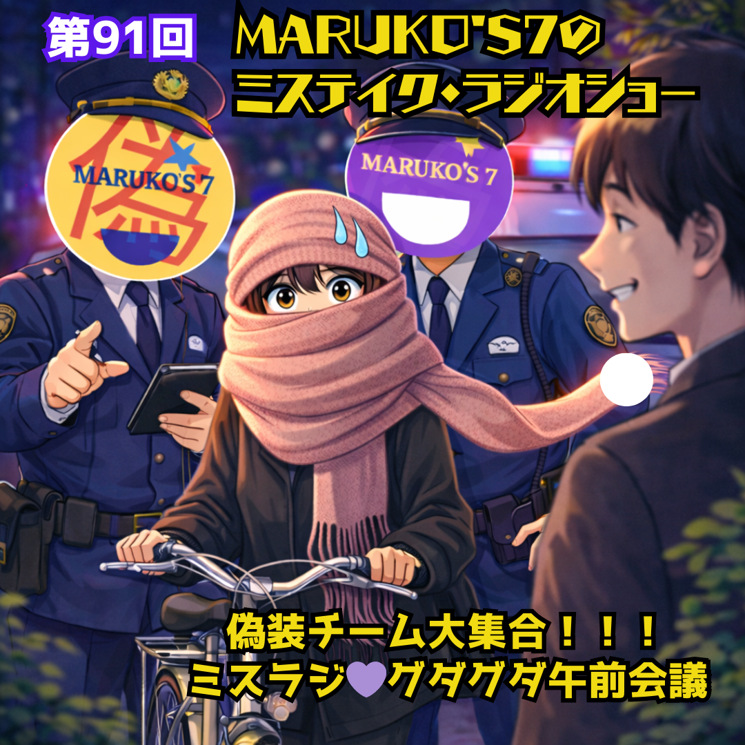第91回 MARUKO'S7のミステイク・ラジオショー💜グダグダ午前会議🍒💙まるこ初めての職質！？