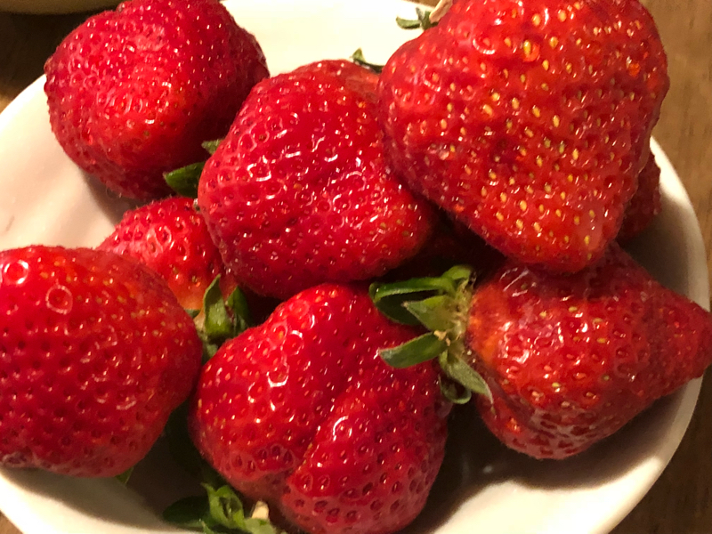 ご近所さんからの苺の差し入れ(^^)