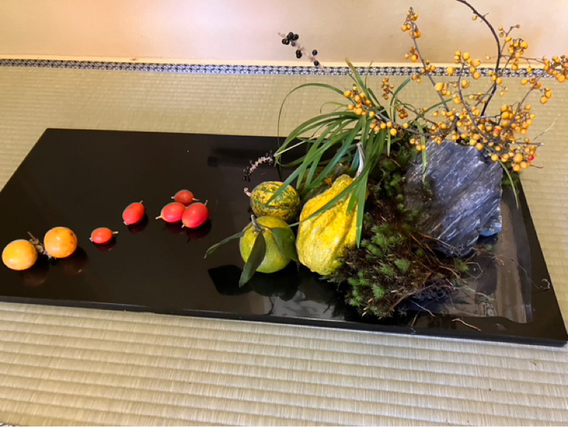 ぎふ清流里山公園の飛水庵、お煎茶のお茶席にて