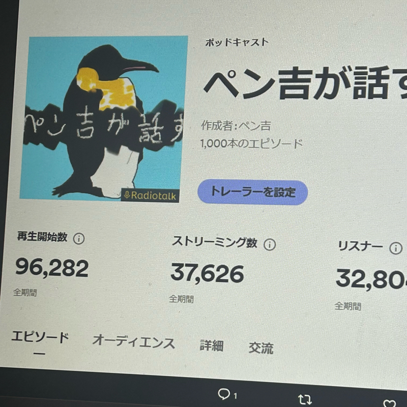 やっっとPodcastのデータを確認する事が出来た／Spotifyでお聴きの皆さん初めまして(^^) from Radiotalk episode artwork