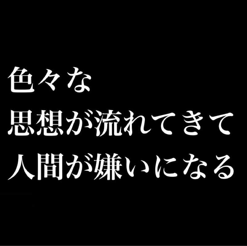 色々な思想が流れ込んできて人間が嫌いになる／ケンカするな