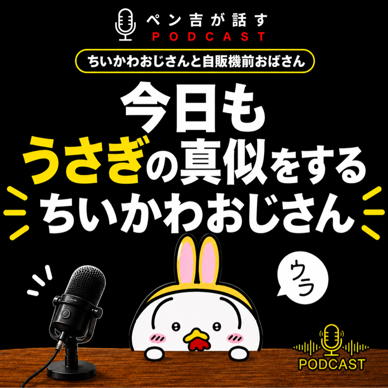 ひとりでうさぎのマネをするちいかわおじさん／慮る（おもんぱかる）