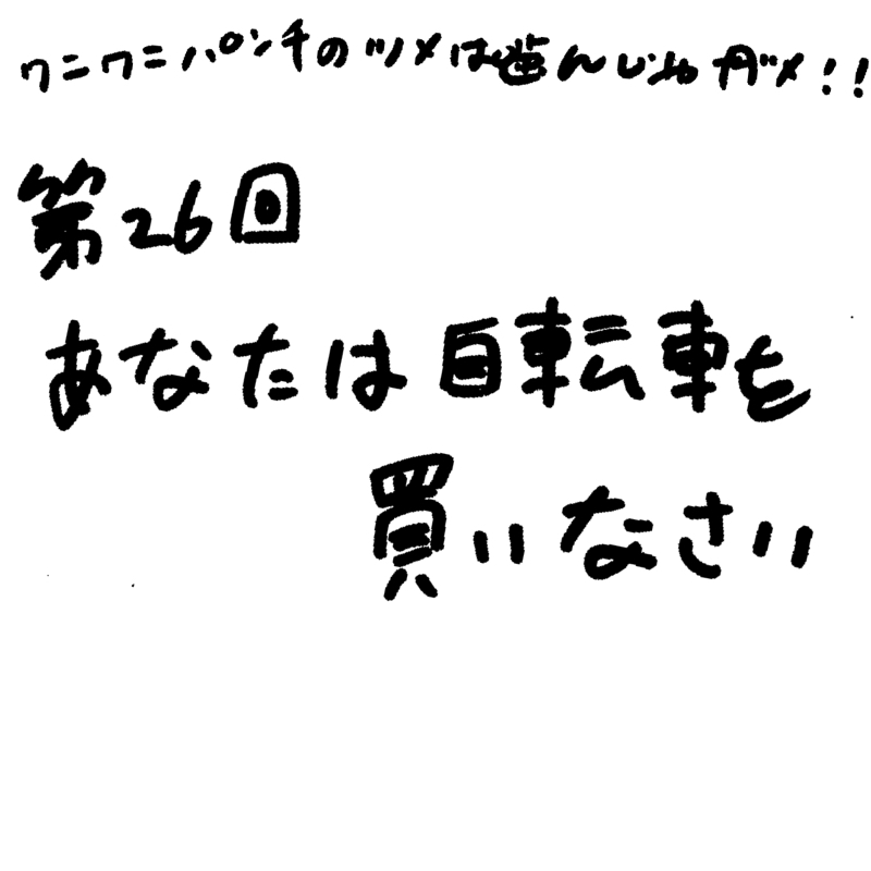 第26回 あなたは自転車を買いなさい