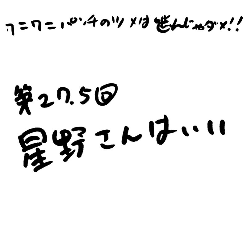 第27.5回 星野さんはいい