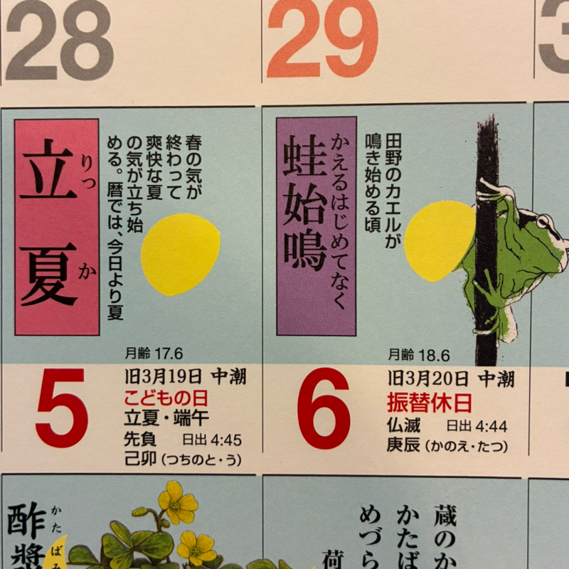 #624 暦、そして旬のもの🐟
