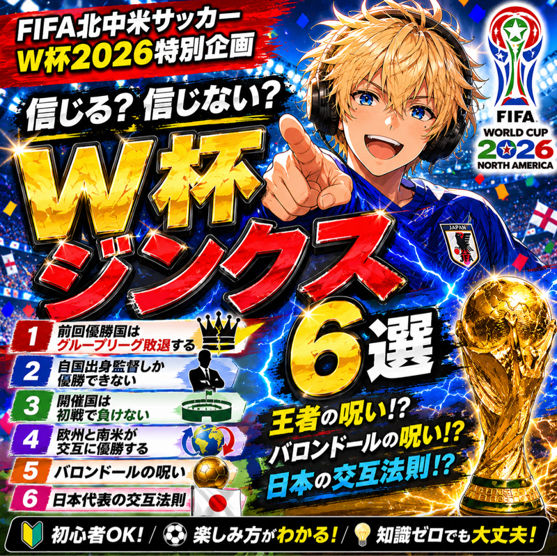 #1「信じる？信じない？W杯にまつわるジンクス特集！」今から間に合うワールドカップ2026