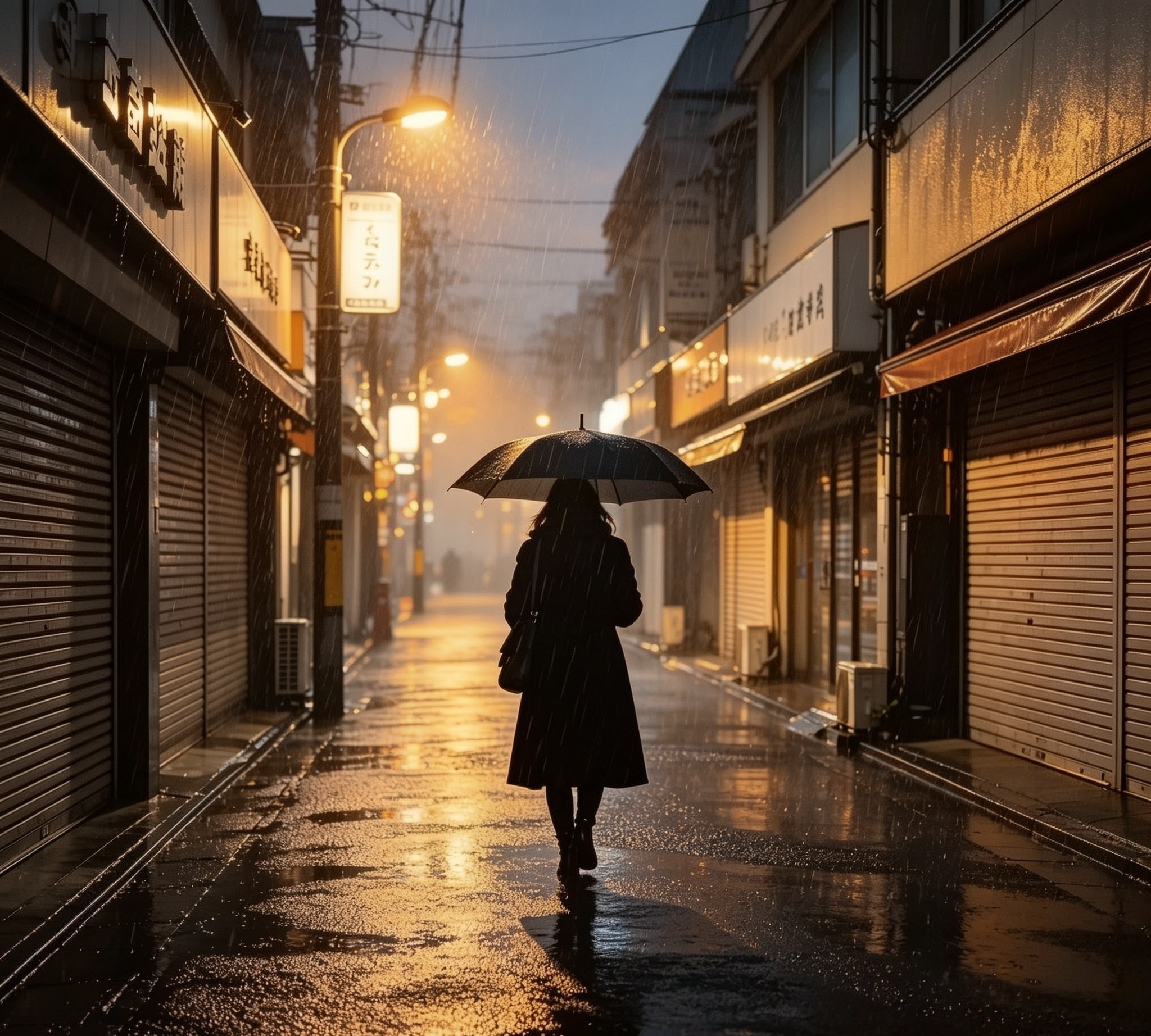 雨の中での孤独
