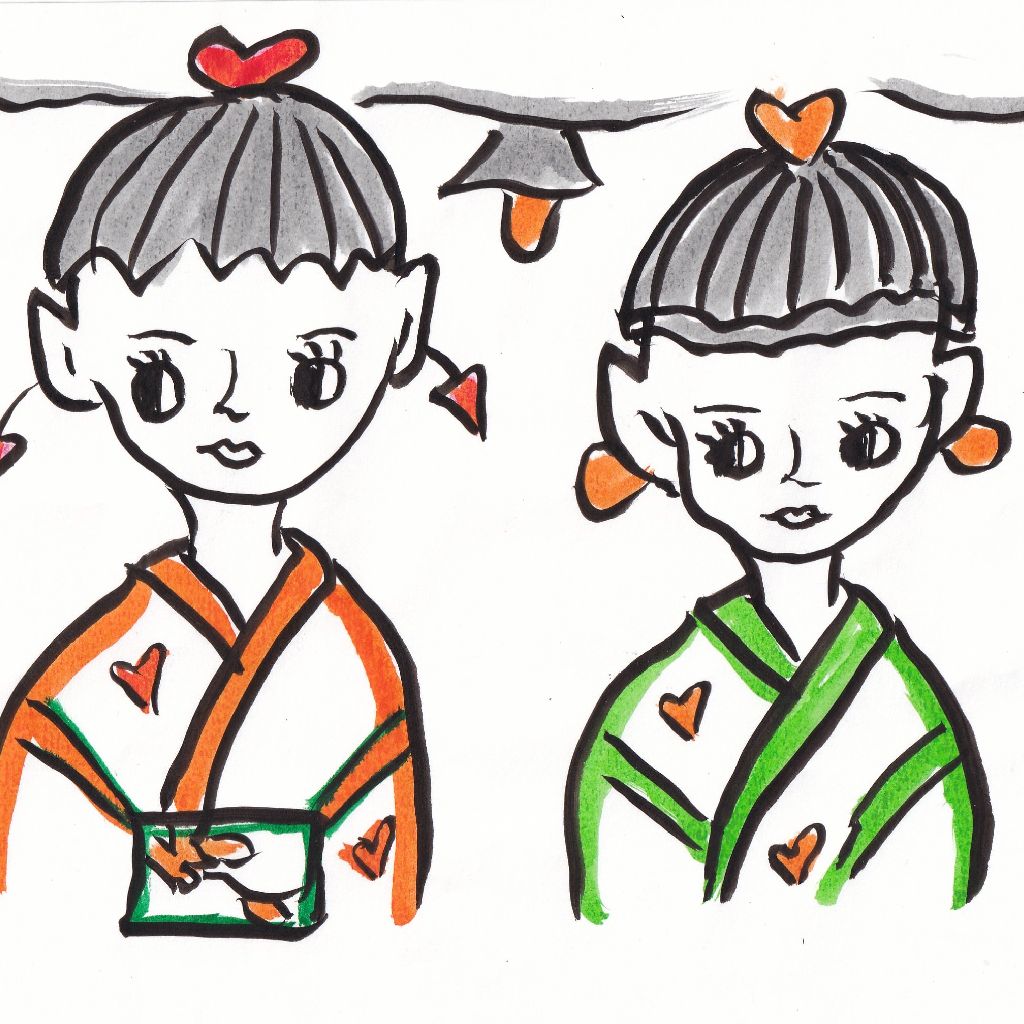 初浴衣笑顔弾ける下駄の音◇95歳のイラストと俳句のコラボ作品です❤️