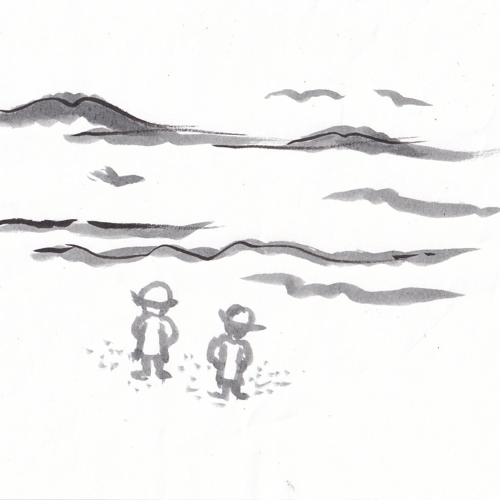 夕焼の瀬戸に溶けゆく亡夫の影◇95歳のイラストと俳句のコラボ作品です❤️