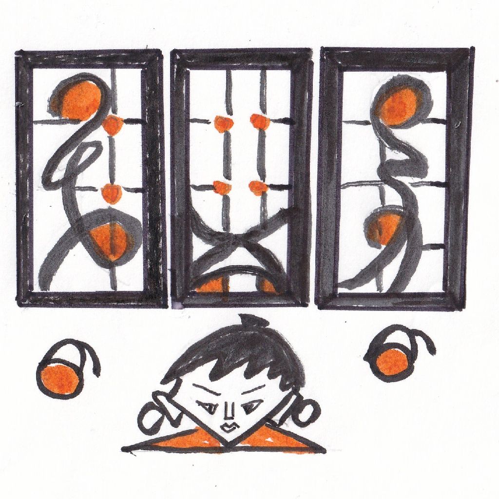 夕立後ステンドグラス光澄む◇95歳のイラストと俳句のコラボ作品です♥️