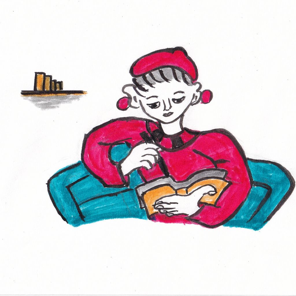 秋の夜天から一句降りてくる❇️95歳のイラストと俳句のコラボ作品です♥️