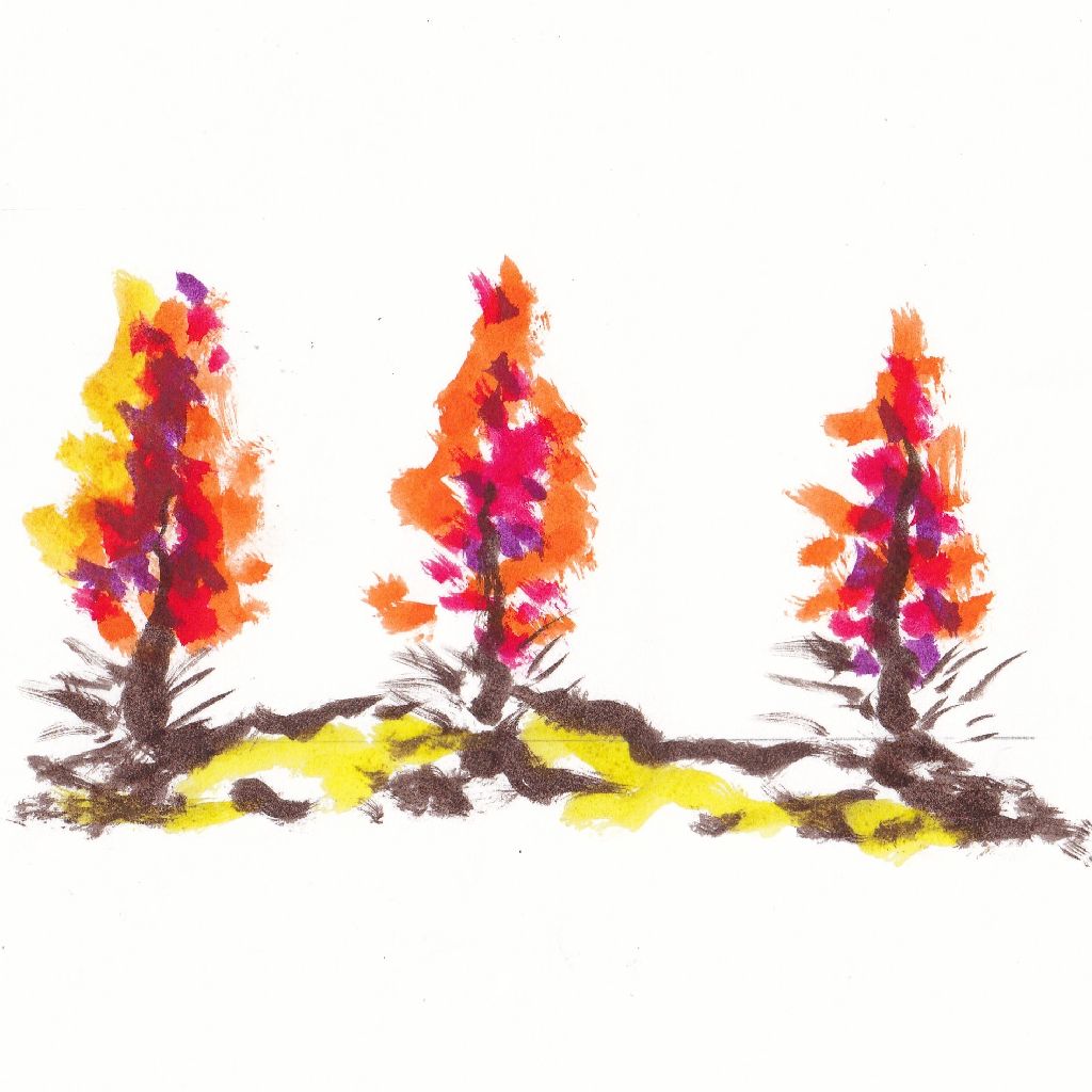 初紅葉心躍りて筆遊ぶ❇️95歳のイラストと俳句のコラボ作品です♥️