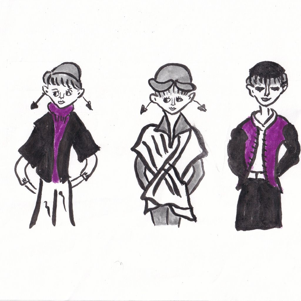 三通り秋色纏い都会の灯❇️95歳のイラストと俳句のコラボ作品です♥️